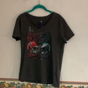 Women’s Fanatics Super Bowl LIX Matchup T-Shirt, Size L, Gray, NWT